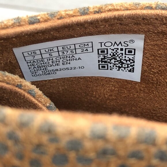 Toms Wedge Ankle Boots Women's 7 Desert Brown Animal Print Suede Lace Up Booties - Picture 9 of 9